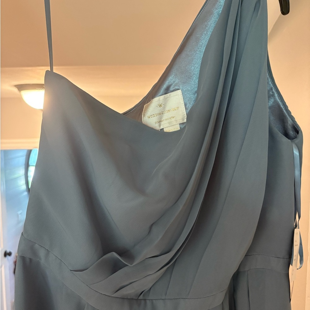 Weddington Way One Shoulder Dress in Soft Blue